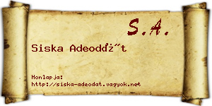 Siska Adeodát névjegykártya